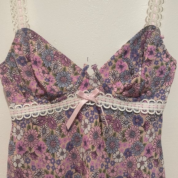 For Love and Lemons Purple Floral Willow Slip Dress Size Large - Picture 4 of 14